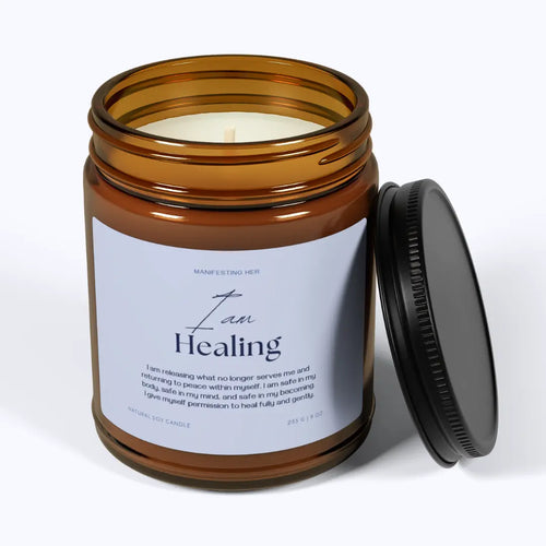 "I Am Healing" Affirmation Candle — 9oz Amber Jar