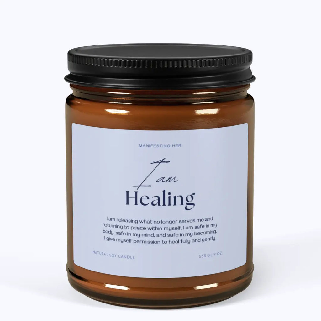 "I Am Healing" Affirmation Candle — 9oz Amber Jar