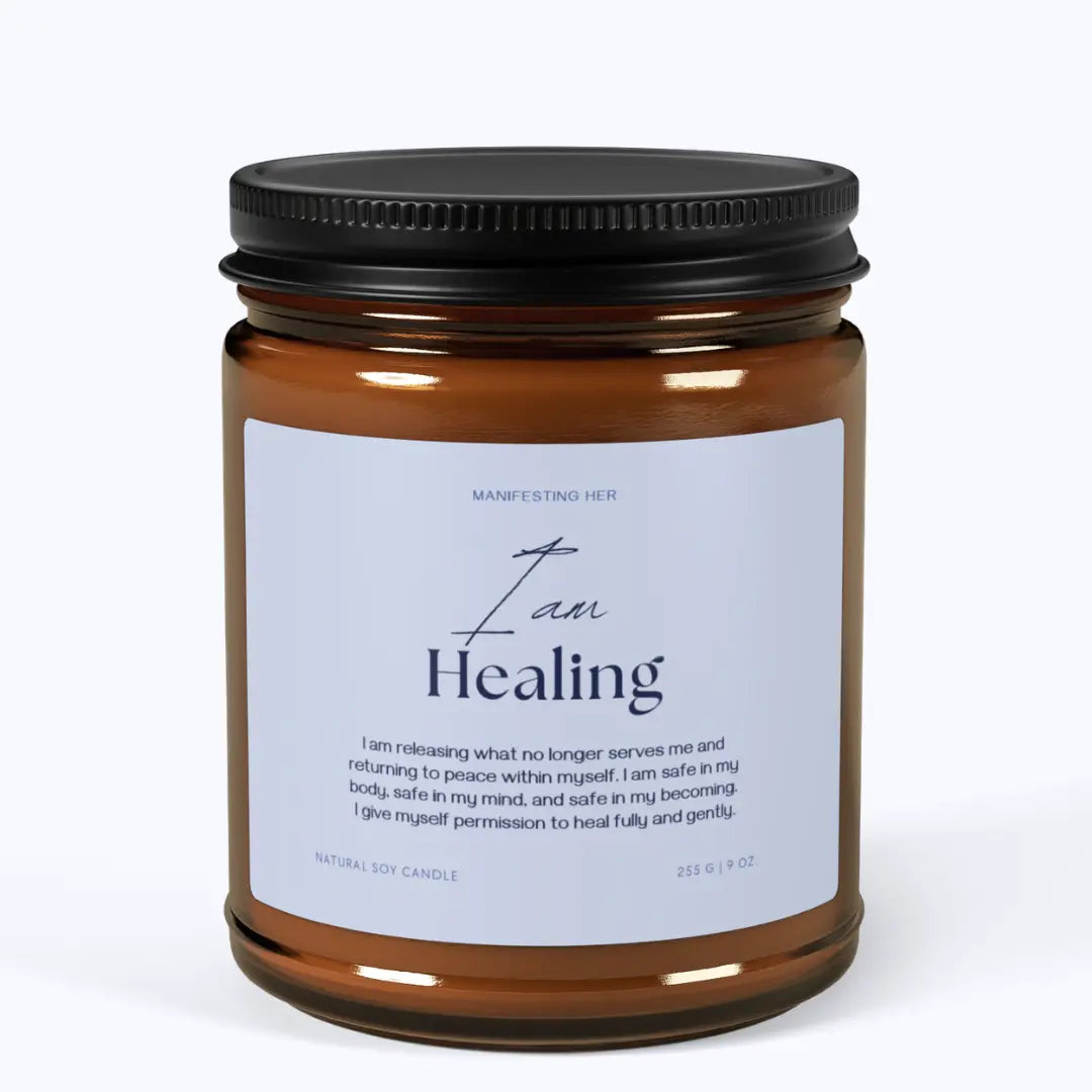 "I Am Healing" Affirmation Candle — 9oz Amber Jar