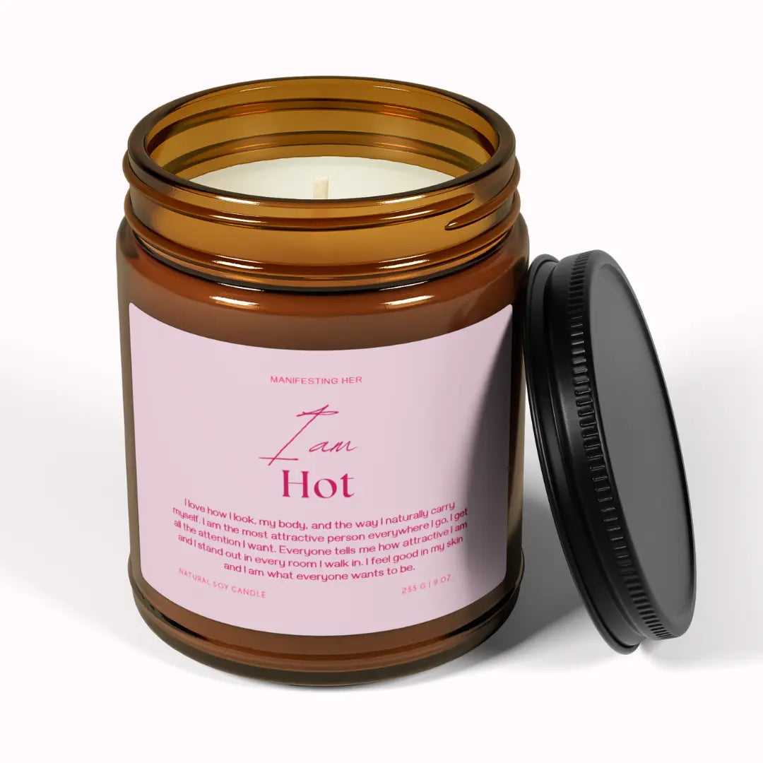 "I Am Hot" Affirmation Candle — 9oz Amber Jar