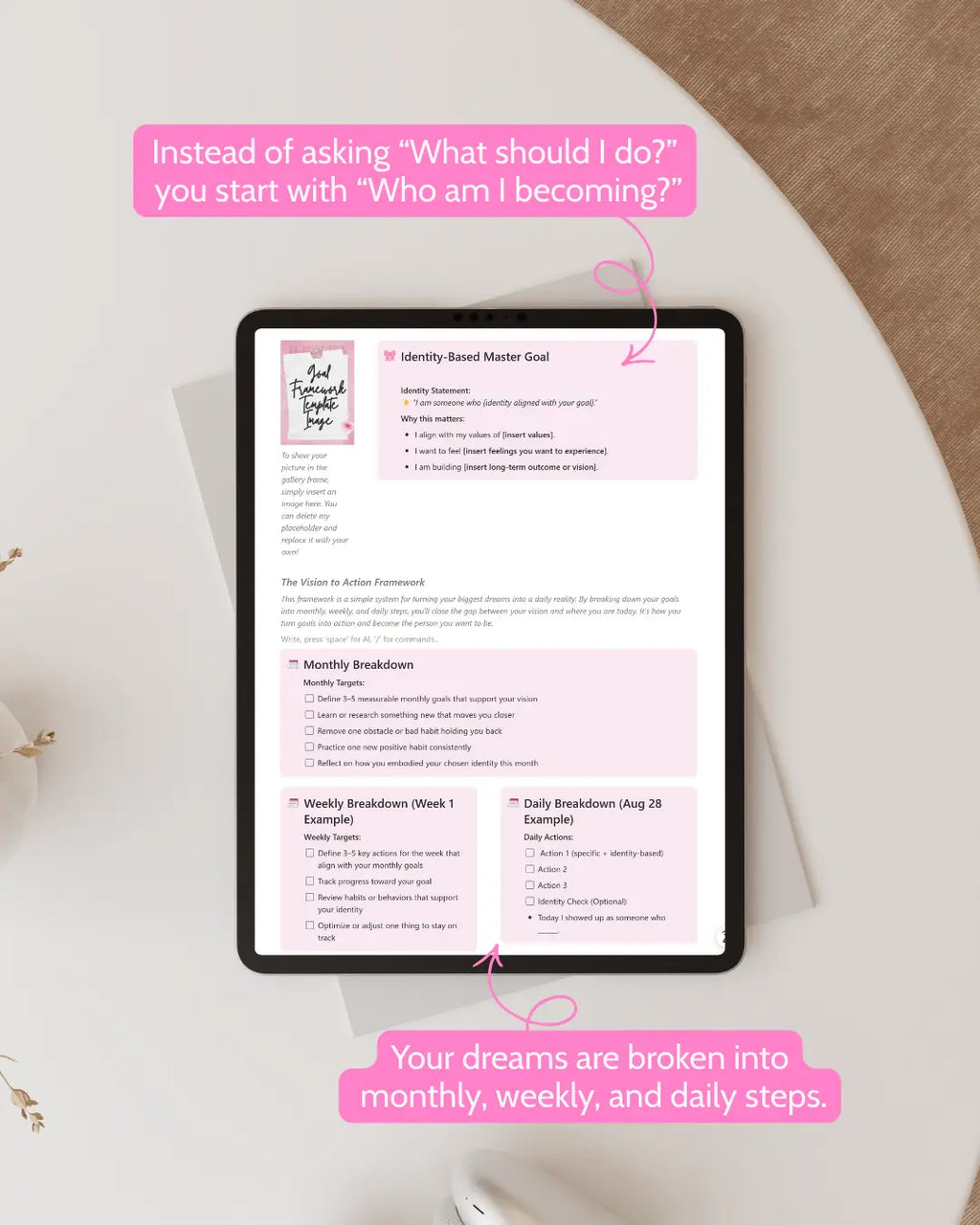 I WANT TO BE HER™ — Manifest & Achieve Notion Template